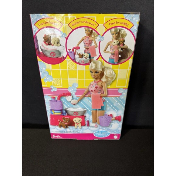 Barbie Doll Suds & Hugs Pups Bubble Scrub Clean Bath Set Accessories Mattel 2011 - Picture 5 of 9